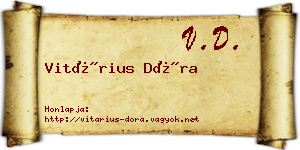 Vitárius Dóra névjegykártya
