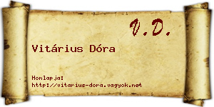 Vitárius Dóra névjegykártya